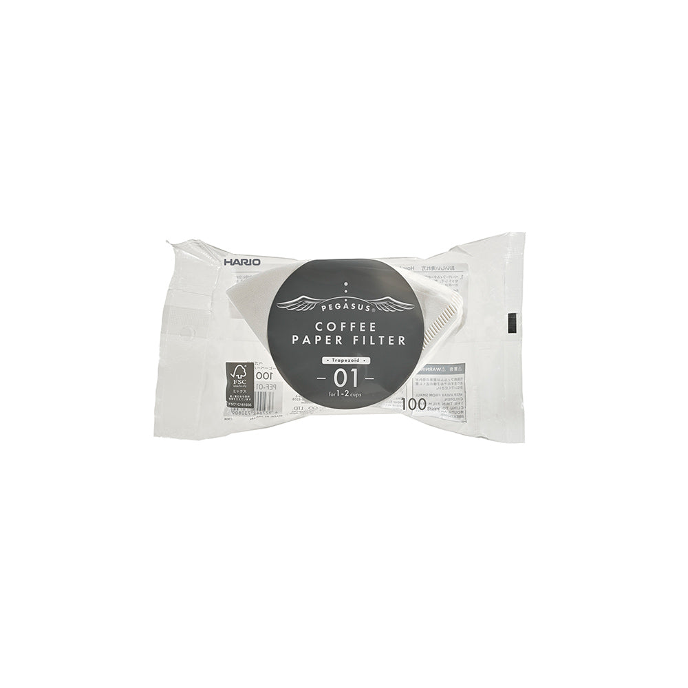 Hario Pegasus Filter Papers - Size 01 - White (100-Pack)