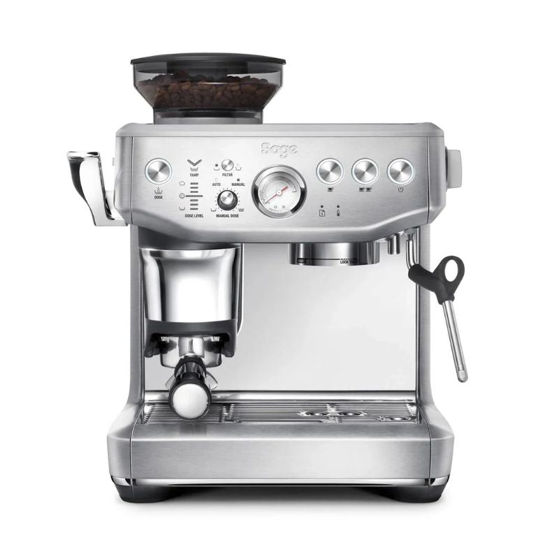 SAGE BARISTA EXPRESS IMPRESS ESPRESSO MACHINE STAINLESS STEEL HERO IMAGE