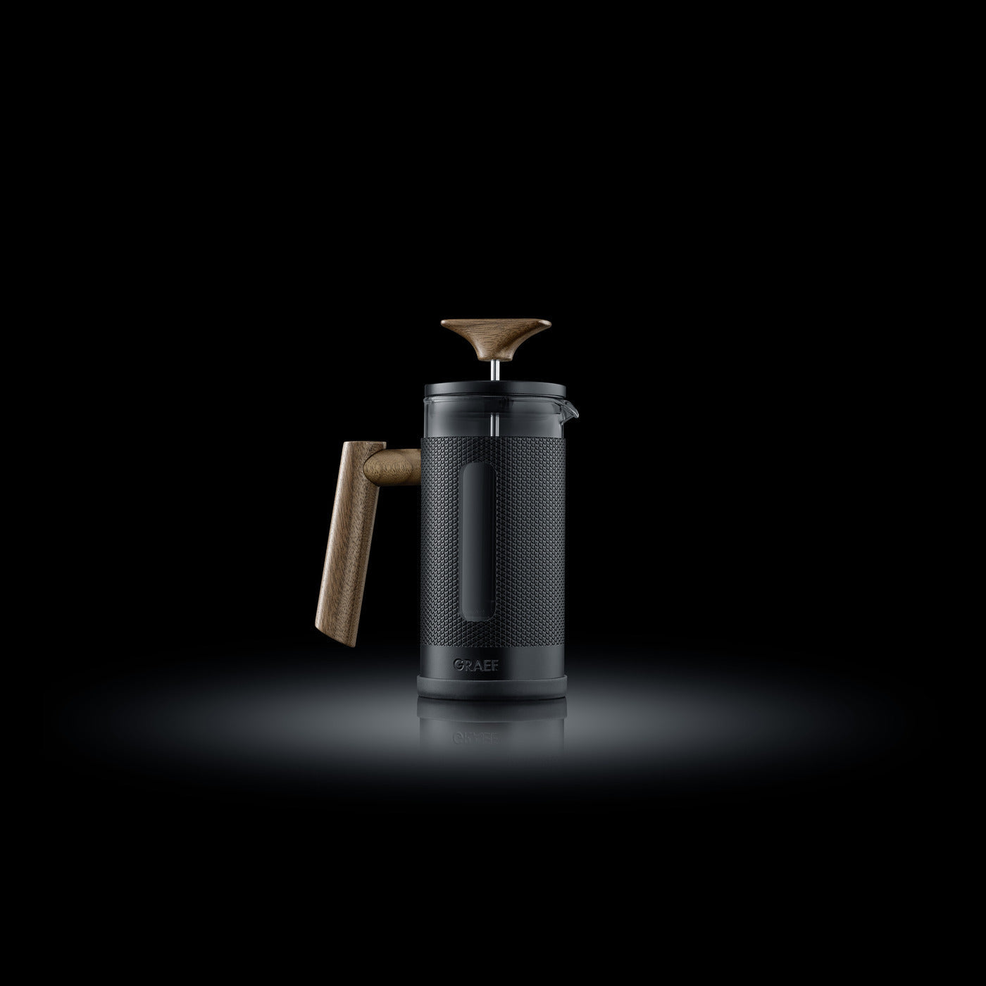 Graef French Press Coffee Maker 350ml - Black, Real Wood Handle Image 2