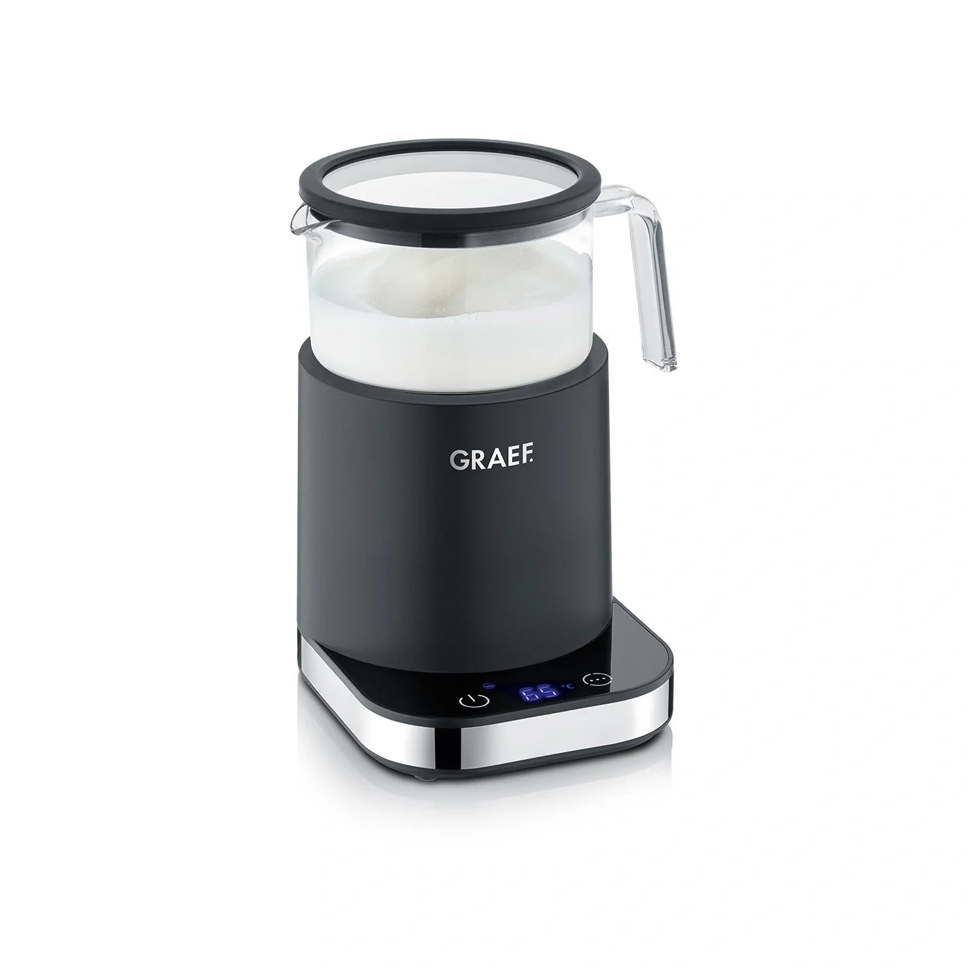 Graef Glass Induction Milk Frother - Black, 6 Automatic Programmes Hero Image