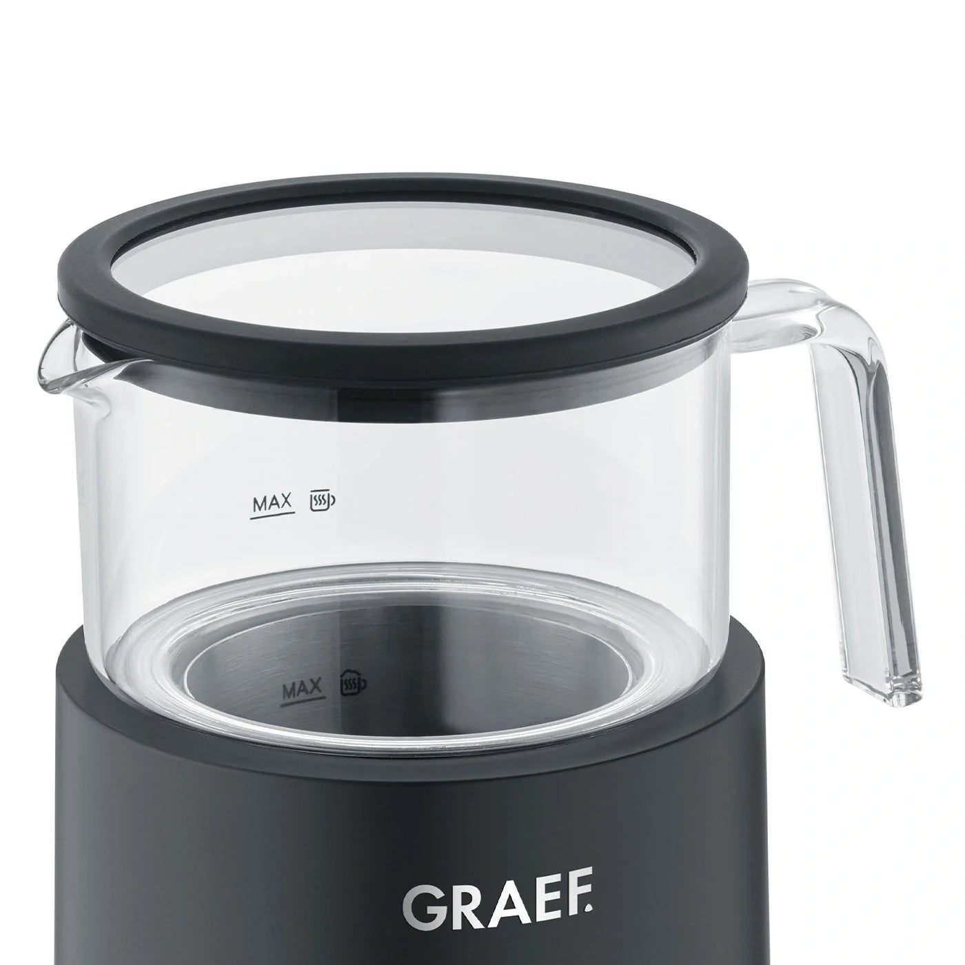 Graef Glass Induction Milk Frother - Black, 6 Automatic Programmes Image 4
