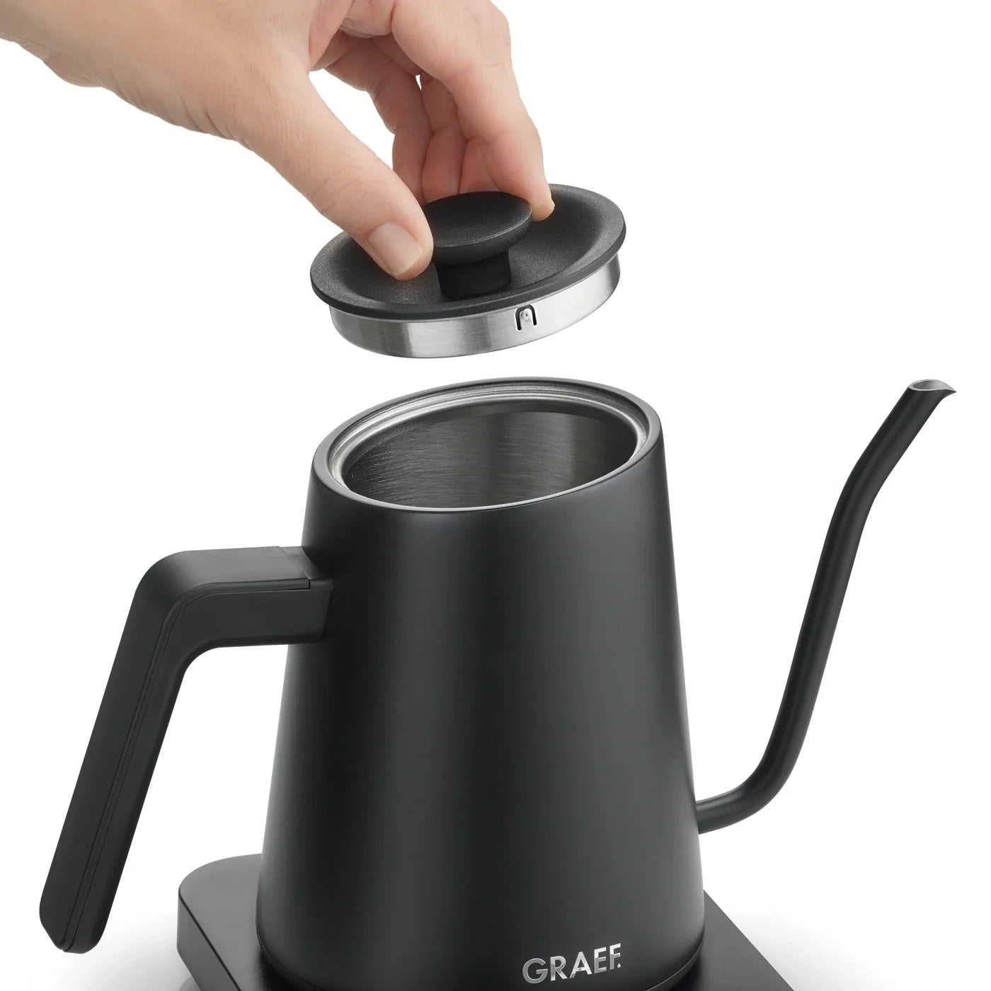 Graef Pour-over Kettle - Black Matt, LED Display, 1200W Rapid Heating Image 2