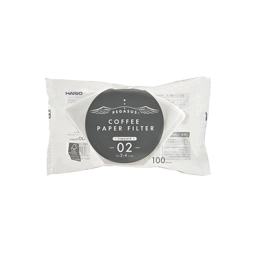 Hario Pegasus Filter Papers - Size 02 - White  (100-Pack)