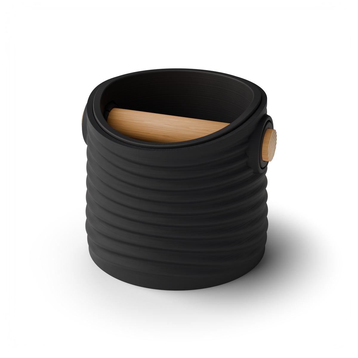 Ripple Tapered Espresso Knock Box | Two-Tone with Oak Bar