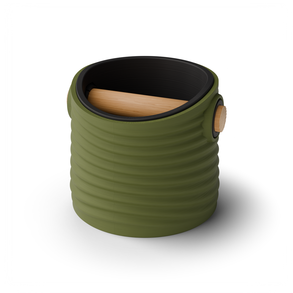 Ripple Tapered Espresso Knock Box | Two-Tone with Oak Bar