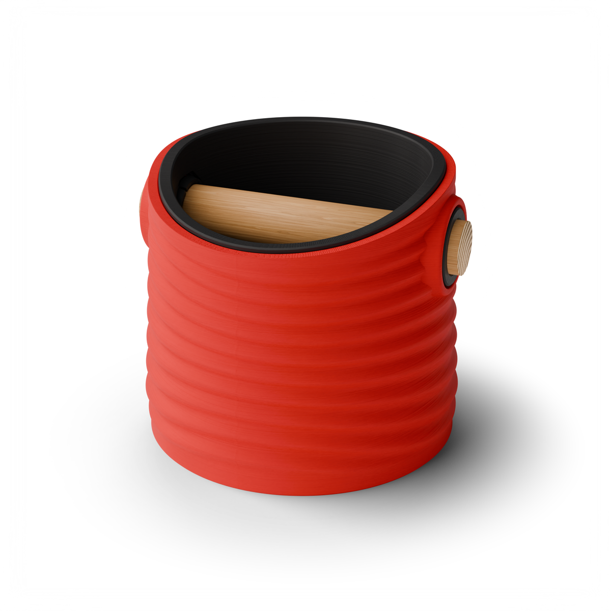 Ripple Tapered Espresso Knock Box | Two-Tone with Oak Bar