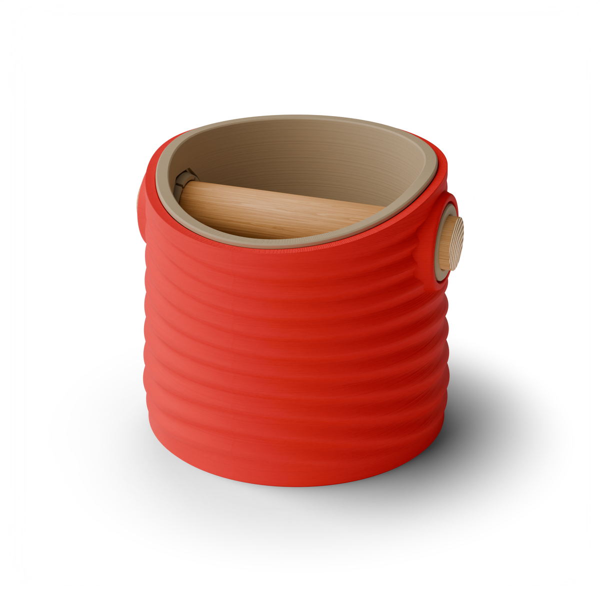 Ripple Tapered Espresso Knock Box | Two-Tone with Oak Bar