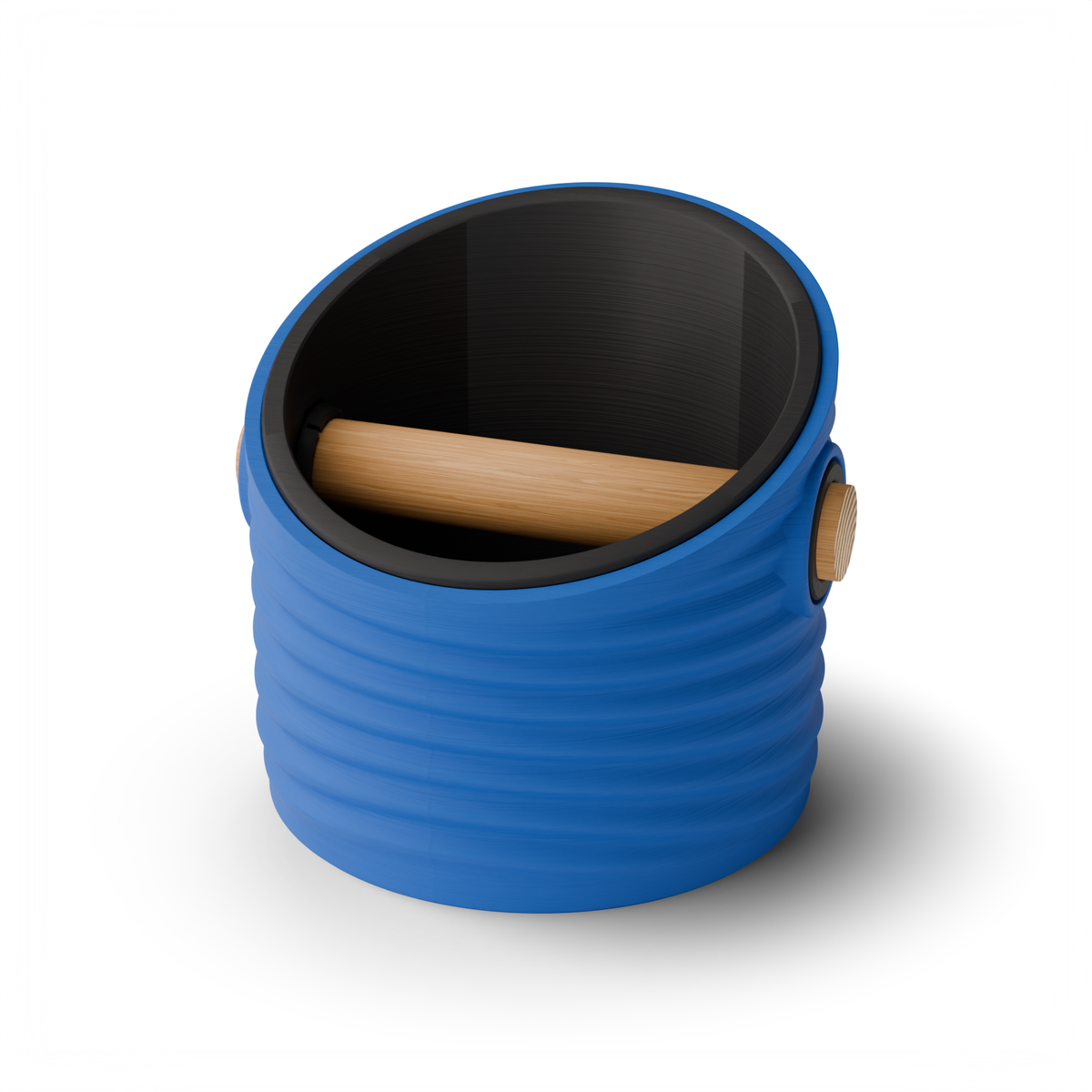 Ripple Angled Espresso Knock Box | Two-Tone with Oak Bar