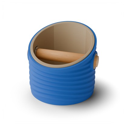 Ripple Angled Espresso Knock Box | Two-Tone with Oak Bar