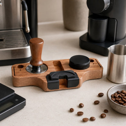 Wooden Portafilter Holder & Espresso Tamper Station