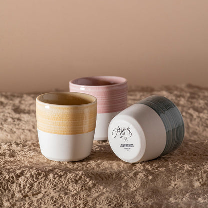 Loveramics Dale Harris Champions Signature Crackle Glaze Flat White Cup (150ml) - Pink