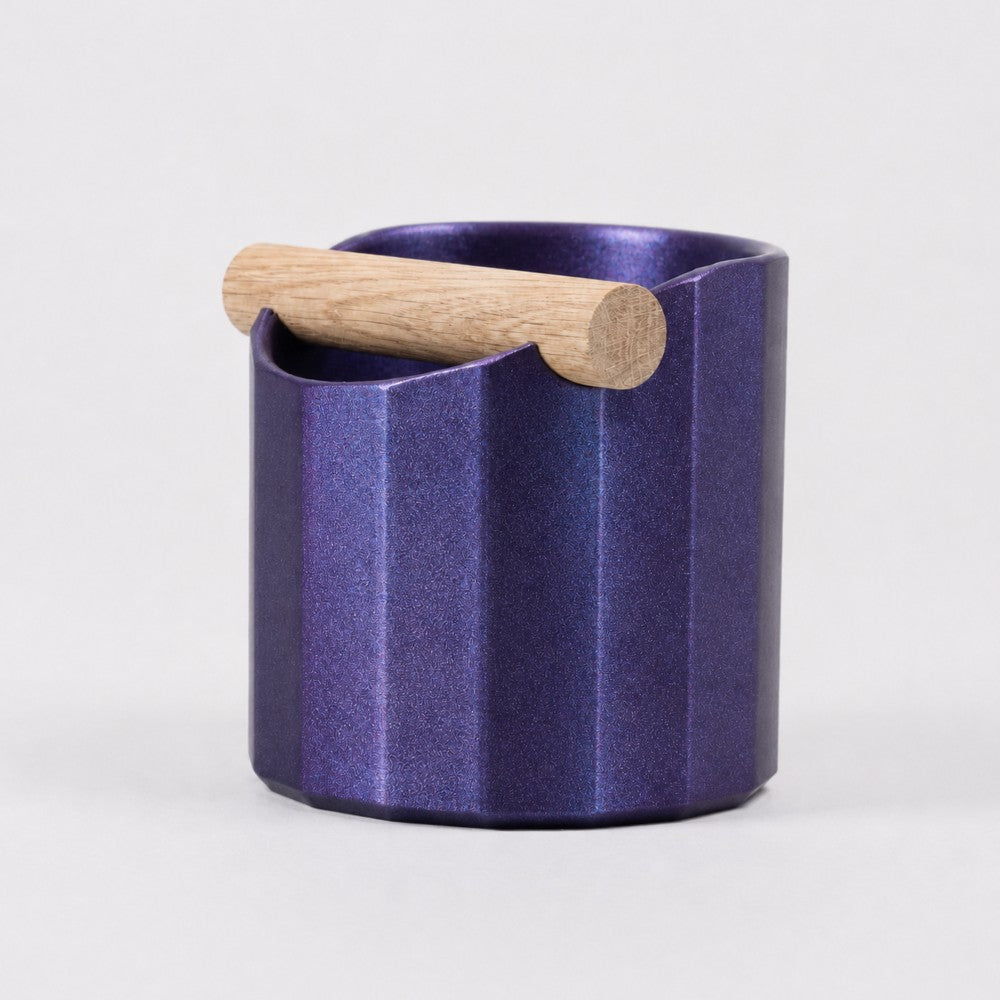 The Facet Geometric Espresso Knock Box with Oak Knock Bar