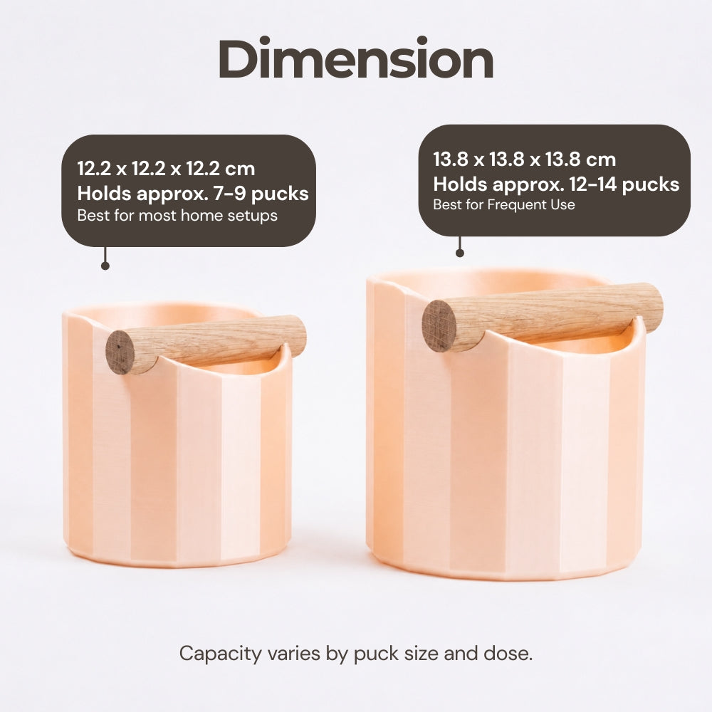 The Facet Geometric Espresso Knock Box with Oak Knock Bar