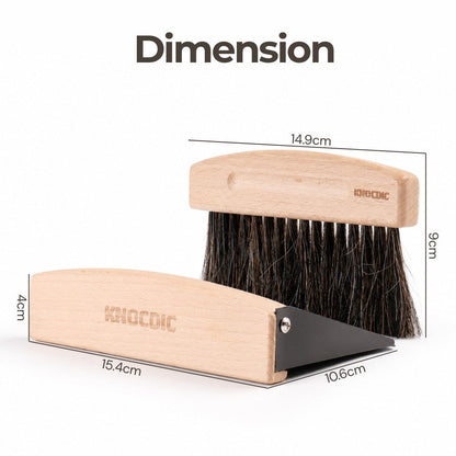 Magnetic Coffee Dustpan & Horsehair Blend Brush Set