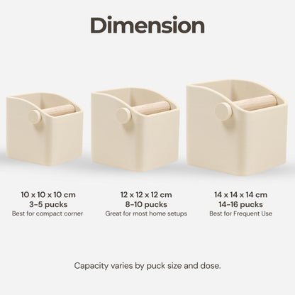 The Square Espresso Knock Box with Oak Knock Bar