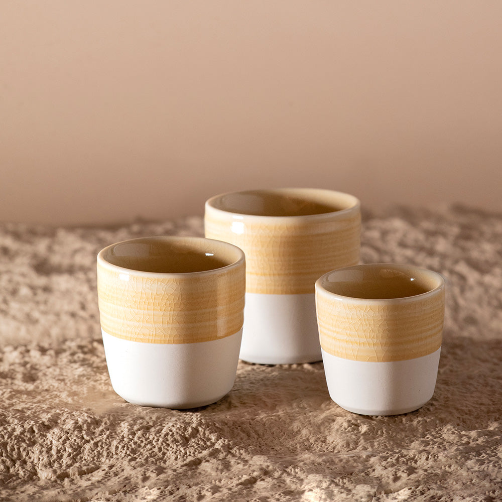 Loveramics Dale Harris Champions Signature Crackle Glaze Cappuccino Cup (200ml) - Yellow